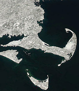 Snowy Cape cod image, courtesy NASA